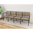 Lesro Industries Steel Waiting Reception 4 Seat Sofa Steel Frame in Brown