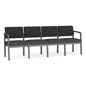 Lesro Industries Steel Waiting Reception 4 Seat Sofa Steel Frame in Blue