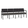 Lesro Industries Steel Waiting Reception 4 Seat Sofa Steel Frame in Gray