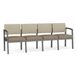 Lesro Industries Steel Waiting Reception 4 Seat Sofa Steel Frame in Gray