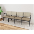 Lesro Industries Steel Waiting Reception 4 Seat Sofa Steel Frame in Brown