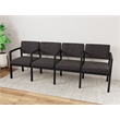 Lesro Industries Steel Waiting Reception 4 Seat Tandem Seating in Black