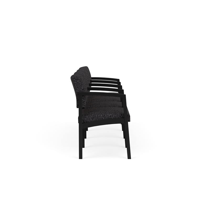 Lesro Industries Steel Waiting Reception 4 Seat Tandem Seating in Black
