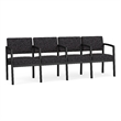 Lesro Industries Steel Waiting Reception 4 Seat Tandem Seating in Black