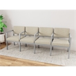 Lesro Industries Steel Waiting Reception 4 Seat Tandem Seating in Brown