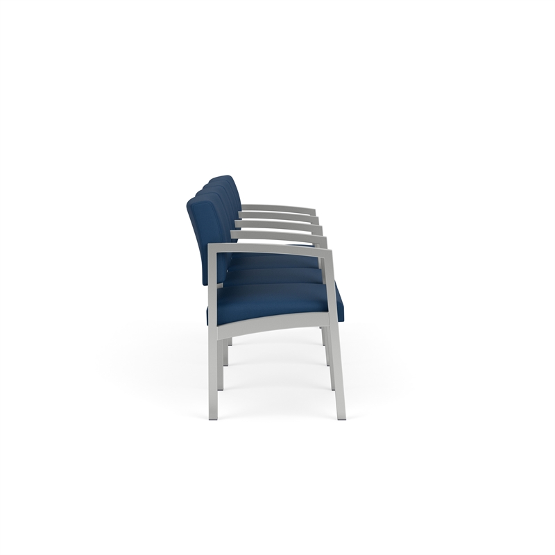 Lesro Industries Steel Waiting Reception 4 Seat Tandem Seating in Blue