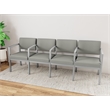 Lesro Industries Steel Waiting Reception 4 Seat Tandem Seating in Gray
