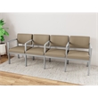 Lesro Industries Steel Waiting Reception 4 Seat Tandem Seating in Brown