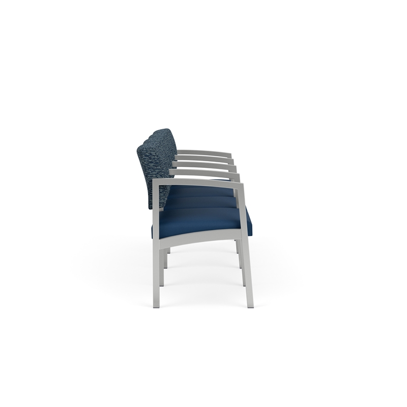 Lesro Industries Steel Waiting Reception 4 Seat Tandem Seating in Blue