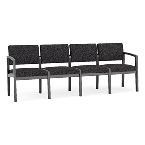 Lesro Industries Wood Waiting Reception 4 Seat Sofa Wood Frame in Black