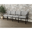 Lesro Industries Wood Waiting Reception 4 Seat Sofa Wood Frame in Gray