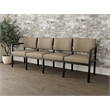 Lesro Industries Wood Waiting Reception 4 Seat Sofa Wood Frame in Brown