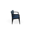 Lesro Industries Wood Waiting Reception 4 Seat Sofa Wood Frame in Blue