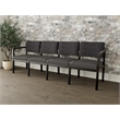 Lesro Industries Wood Waiting Reception 4 Seat Sofa Wood Frame in Gray