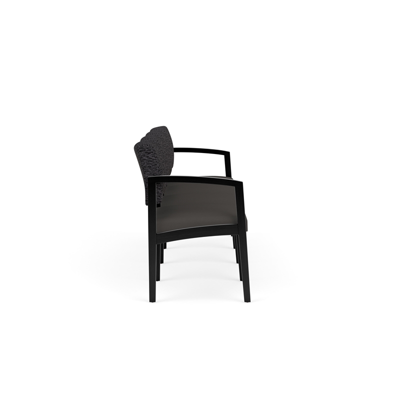 Lesro Industries Wood Waiting Reception 4 Seat Sofa Wood Frame in Gray
