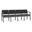 Lesro Industries Wood Waiting Reception 4 Seat Sofa Wood Frame in Gray