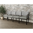 Lesro Industries Wood Waiting Reception 4 Seat Sofa Wood Frame in Gray