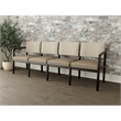 Lesro Industries Wood Waiting Reception 4 Seat Sofa Wood Frame in Brown