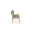 Lesro Industries Wood Waiting Reception 4 Seat Sofa Wood Frame in Gray