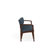 Lesro Industries Wood Waiting Reception 4 Seat Sofa Wood Frame in Blue