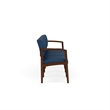 Lesro Industries Wood Waiting Reception 4 Seat Sofa Wood Frame in Blue