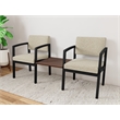 Lesro Industries Steel Reception 2 Chairs With Center Table in Brown