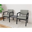 Lesro Industries Steel Reception 2 Chairs With Center Table in Gray