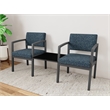 Lesro Industries Steel Reception 2 Chairs With Center Table in Blue