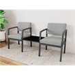 Lesro Industries Steel Reception 2 Chairs With Center Table in Gray