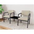 Lesro Industries Steel Reception 2 Chairs With Center Table in Brown