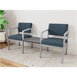 Lesro Industries Steel Reception 2 Chairs With Center Table in Blue
