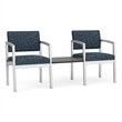 Lesro Industries Steel Reception 2 Chairs With Center Table in Blue