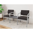Lesro Industries Steel Reception 2 Chairs With Center Table in Black