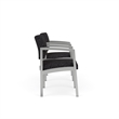 Lesro Industries Steel Reception 2 Chairs With Center Table in Black