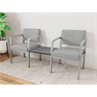 Lesro Industries Steel Reception 2 Chairs With Center Table in Gray