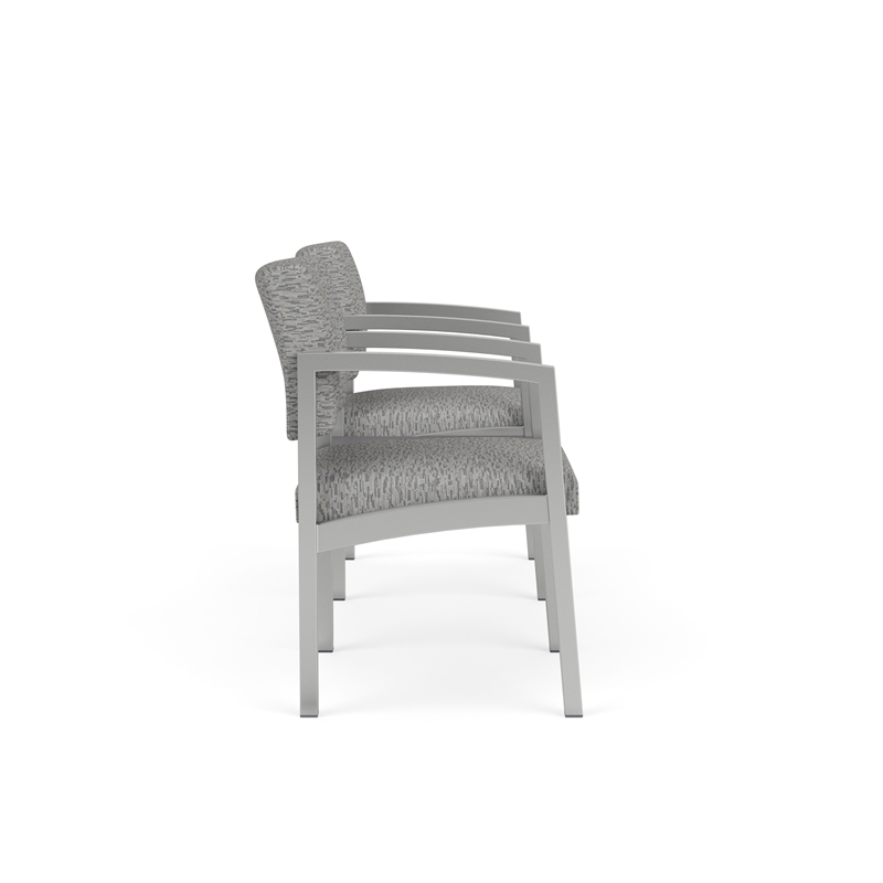Lesro Industries Steel Reception 2 Chairs With Center Table in Gray