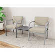 Lesro Industries Steel Reception 2 Chairs With Center Table in Brown