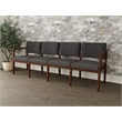 Lesro Industries Wood Waiting Reception 4 Seat Sofa Wood Frame in Gray