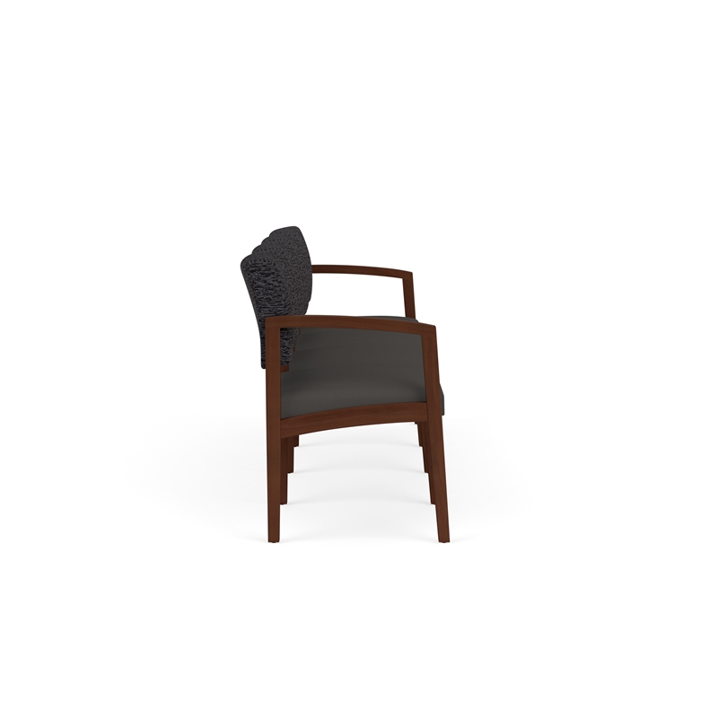 Lesro Industries Wood Waiting Reception 4 Seat Sofa Wood Frame in Gray