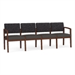 Lesro Industries Wood Waiting Reception 4 Seat Sofa Wood Frame in Gray
