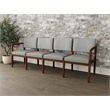 Lesro Industries Wood Waiting Reception 4 Seat Sofa Wood Frame in Gray