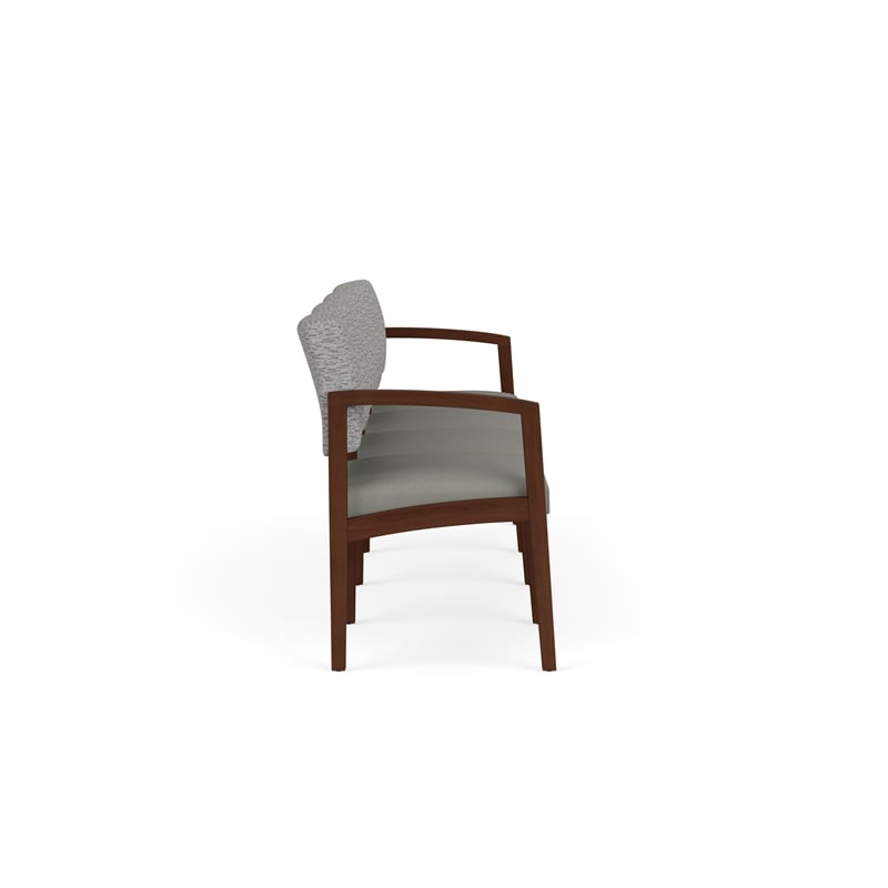 Lesro Industries Wood Waiting Reception 4 Seat Sofa Wood Frame in Gray