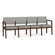Lesro Industries Wood Waiting Reception 4 Seat Sofa Wood Frame in Gray