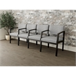 Lesro Industries Wood Waiting Reception 4 Seat Tandem Seating in Gray