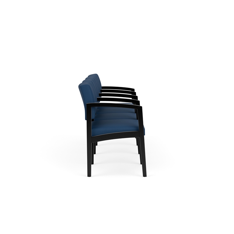 Lesro Industries Wood Waiting Reception 4 Seat Tandem Seating in Blue