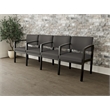 Lesro Industries Wood Waiting Reception 4 Seat Tandem Seating in Gray