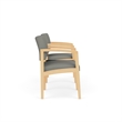 Lesro Industries Wood  Reception 2 Chairs With Center Table in Gray