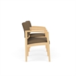 Lesro Industries Wood  Reception 2 Chairs With Center Table in Brown