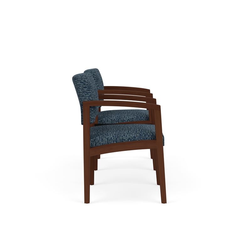 Lesro Industries Wood  Reception 2 Chairs With Center Table in Blue