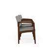 Lesro Industries Wood  Reception 2 Chairs With Center Table in Gray